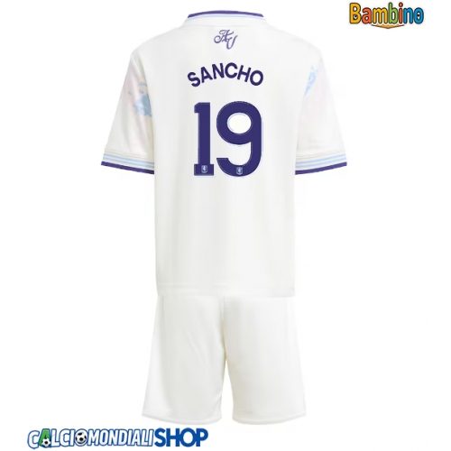 Maglie da calcio Aston Villa Jadon Sancho #19 Terza Maglia Bambino 2025-26 Manica Corta + Pantaloni corti)